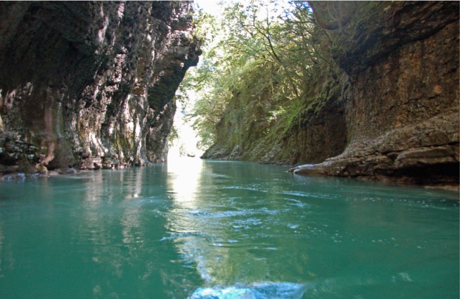 The Canyon and Waterfalls of the Abasha River